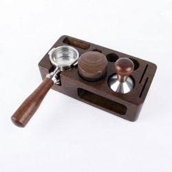 Tamper station 4Barista 51/54 mm | ciemne drewno orzechowe