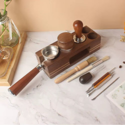 Tamper stacja 4Barista | ciemne drewno - 58 mm