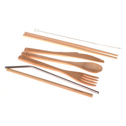 Bambusowe sztućce ecotree (7-częściowy) + woreczek